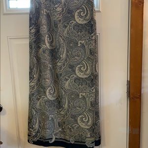 Faux wrap skirt, paisley print tan and black,